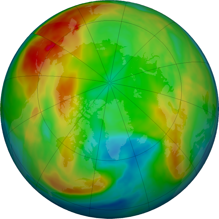 Arctic ozone map for 06 January 2018